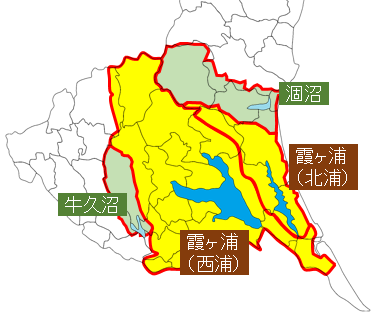 茨城県湖沼流域別地図