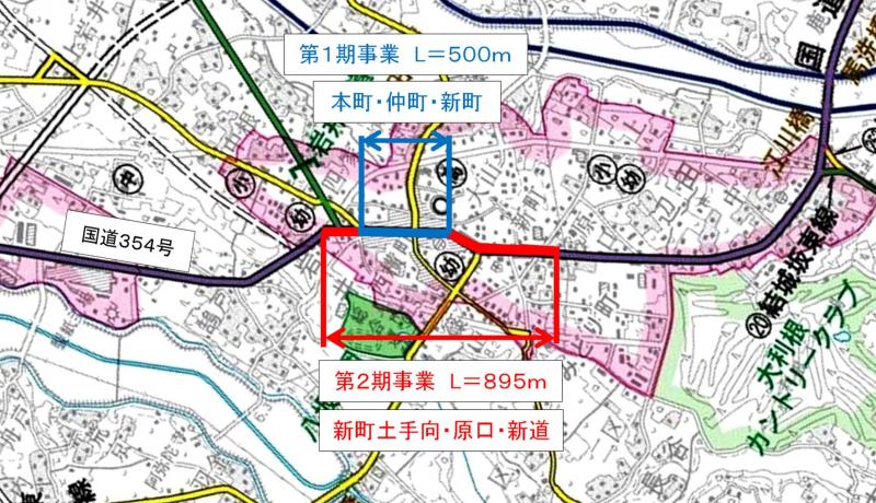辺田本町線位置図