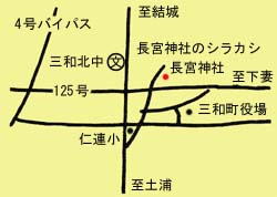 長宮神社のシラカシへの地図