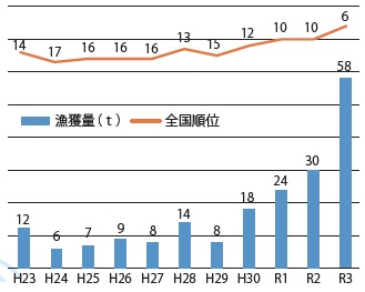 茨城県イセエビ漁獲量推移