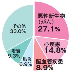 本県の死亡原因の割合グラフ