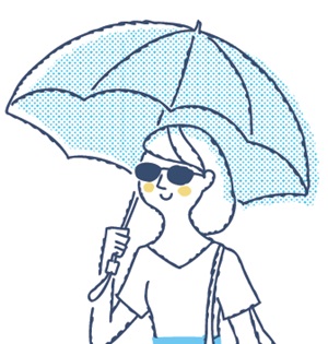 日傘をさした女性のイラスト