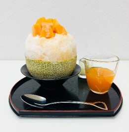 茨城県産メロンを使用したスペシャルかき氷
