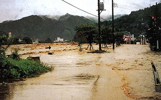 矢田地区洪水状況
