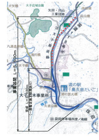 久慈川改修位置図