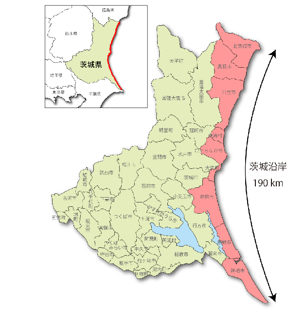 茨城沿岸の地図