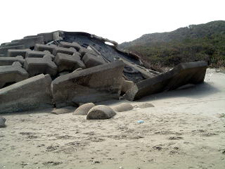 上沢海岸の被災状況