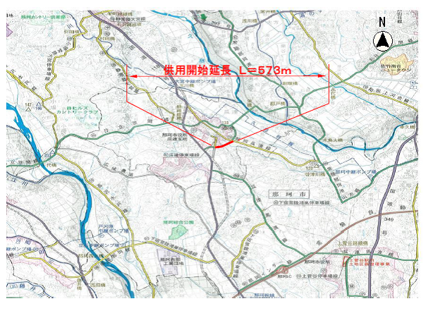 県道日立笠間線供用開始位置図