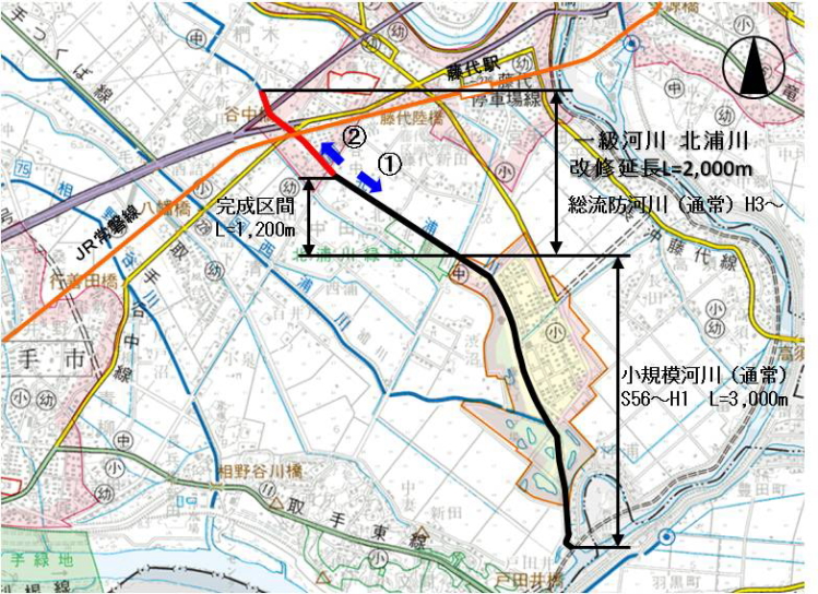 北浦川改修事業位置図