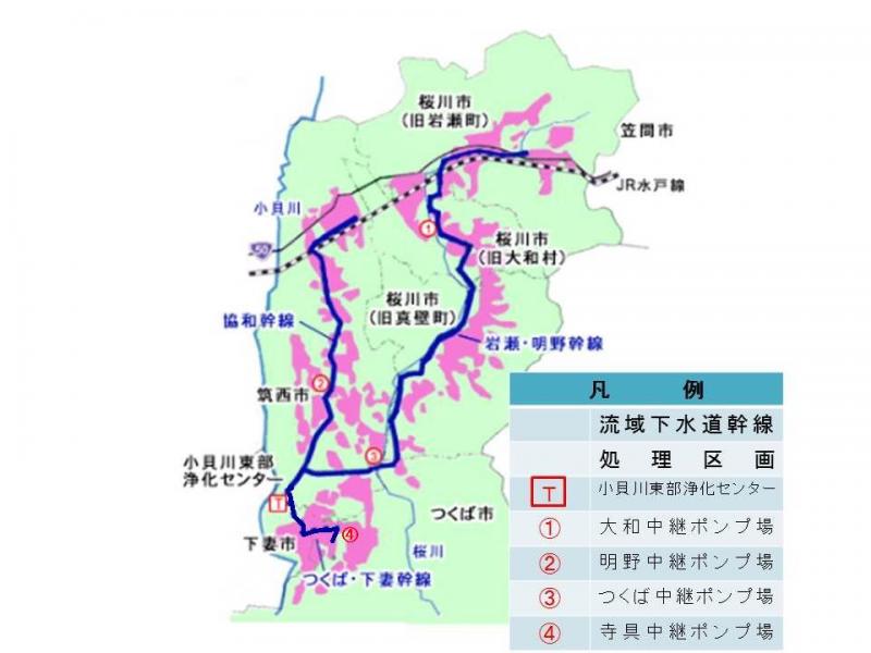 小貝川東部流域管内図