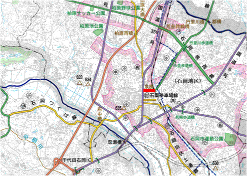 若松行里川線概要図