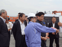 羽田雄一郎国土交通大臣が被災地視察のため来県