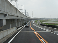 本年4月に一部区間が開通した都市軸道路の状況