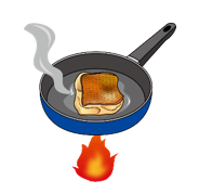 食肉を十分に焼くイラスト