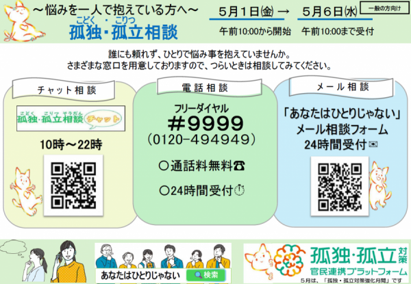 孤独孤立相談チラシ一般