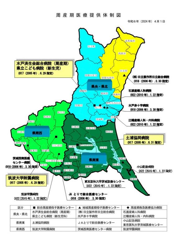 茨城県周産期医療体制図（R6.4.1～）