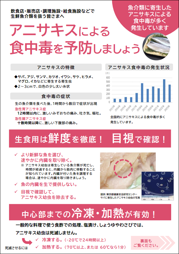 アニサキスによる食中毒を予防しましょう1