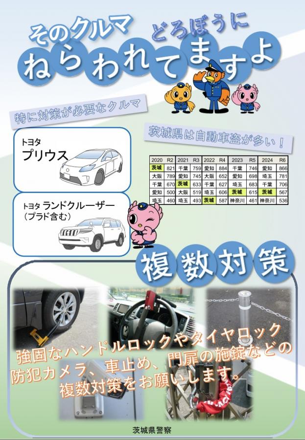 自動車盗難対策のチラシ