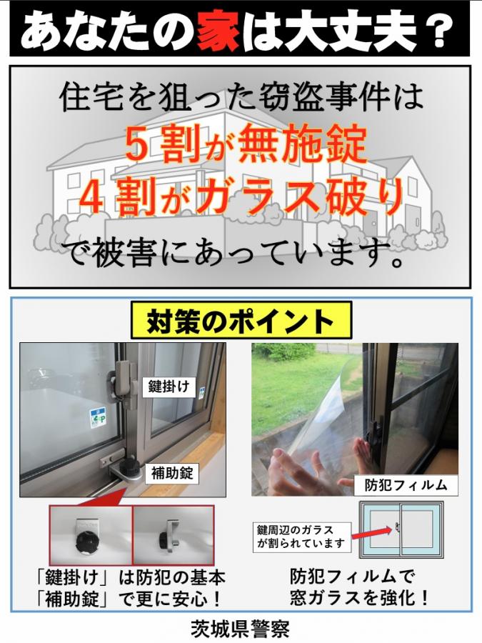 住宅侵入窃盗対策のチラシ