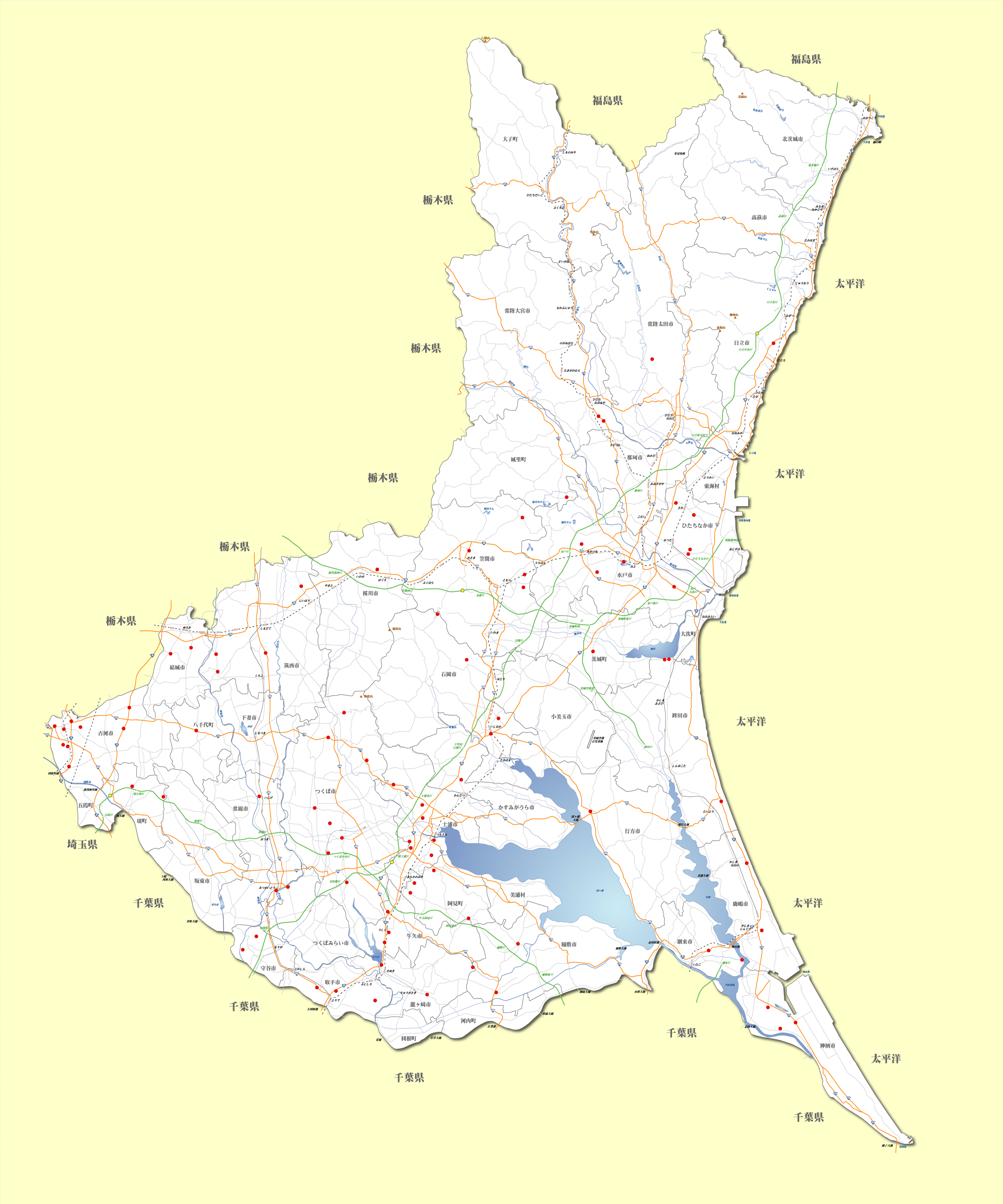 令和5年中 交通死亡事故発生マップ　茨城県警察