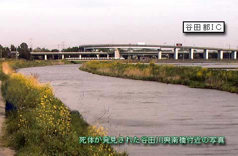 遺体が発見された谷田川興南橋付近の写真