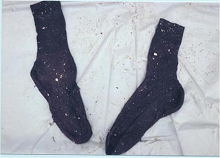 靴下（黒または紺色）の写真