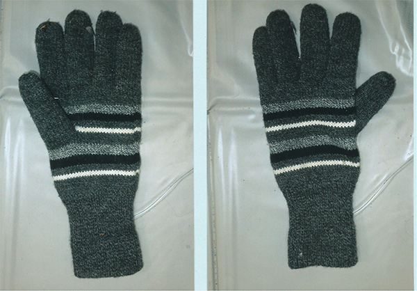 手袋（縞模様）の写真
