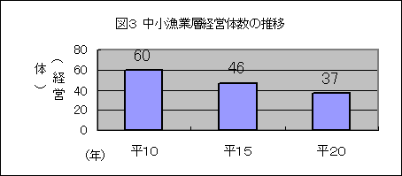 中小漁業層経営体数の推移