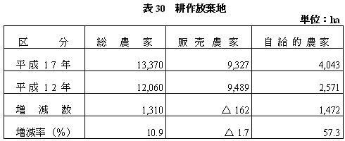 表30耕作放棄地