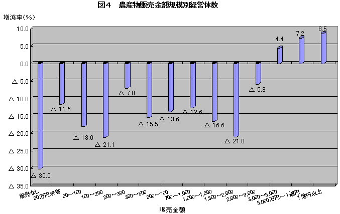 図4農産物販売金額規模別経営体数