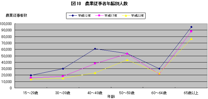 図10農業従事者年齢別人数