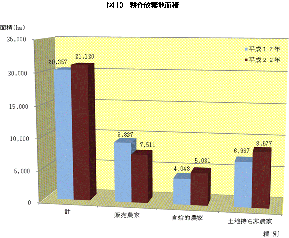 図13耕作放棄地面積