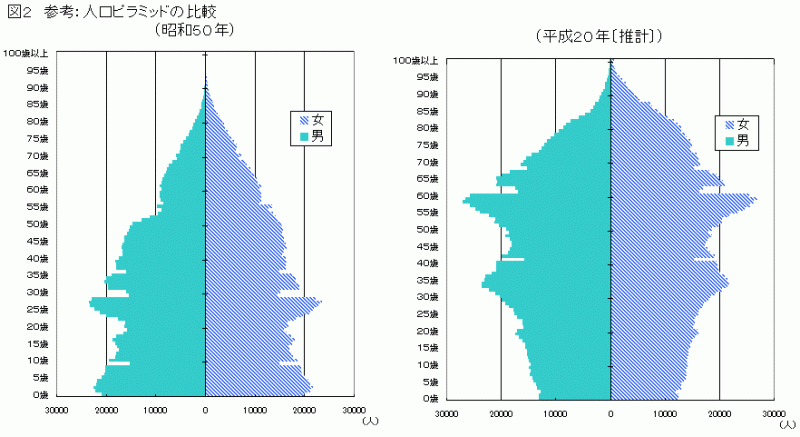 人口ピラミッドの比較