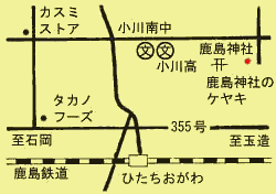 鹿島神社のケヤキへの地図