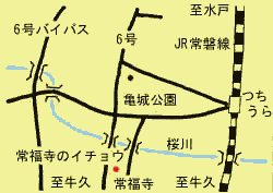 常福寺のイチョウへの地図