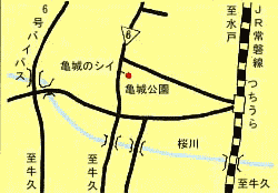 亀城のシイへの地図