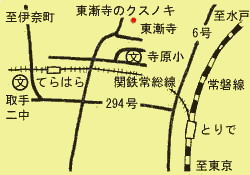 東漸寺のクスノキへの地図