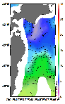 AMSRによる2025年3月6日の房総から道東沖合の海面水温4℃台から17℃台となっている
