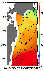 AMSRによる2025年7月19日の房総から道東沖合の海面水温12℃台から27℃台となっている
