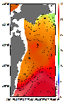 AMSRによる2025年7月24日の房総から道東沖合の海面水温16℃台から29℃台となっている