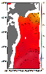 AMSRによる2025年8月8日の房総から道東沖合の海面水温18℃台から27℃台となっている