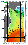 AMSRによる2025年11月12日の房総から道東沖合の海面水温6℃台から24℃台となっている