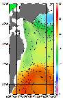 AMSRによる2025年11月13日の房総から道東沖合の海面水温6℃台から24℃台となっている