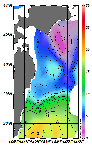 AMSRによる2026年4月11日の房総から道東沖合の海面水温1℃台から19℃台となっている