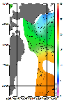 AMSRによる2026年6月4日の房総から道東沖合の海面水温7℃台から22℃台となっている