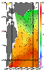 AMSRによる2026年6月30日の房総から道東沖合の海面水温12℃台から24℃台となっている