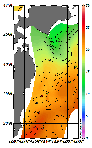 AMSRによる2026年7月3日の房総から道東沖合の海面水温12℃台から24℃台となっている