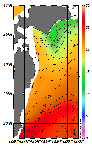 AMSRによる2026年7月11日の房総から道東沖合の海面水温13℃台から26℃台となっている