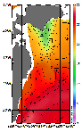 AMSRによる2026年7月23日の房総から道東沖合の海面水温14℃台から28℃台となっている