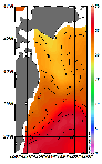 AMSRによる2026年8月4日の房総から道東沖合の海面水温18℃台から27℃台となっている